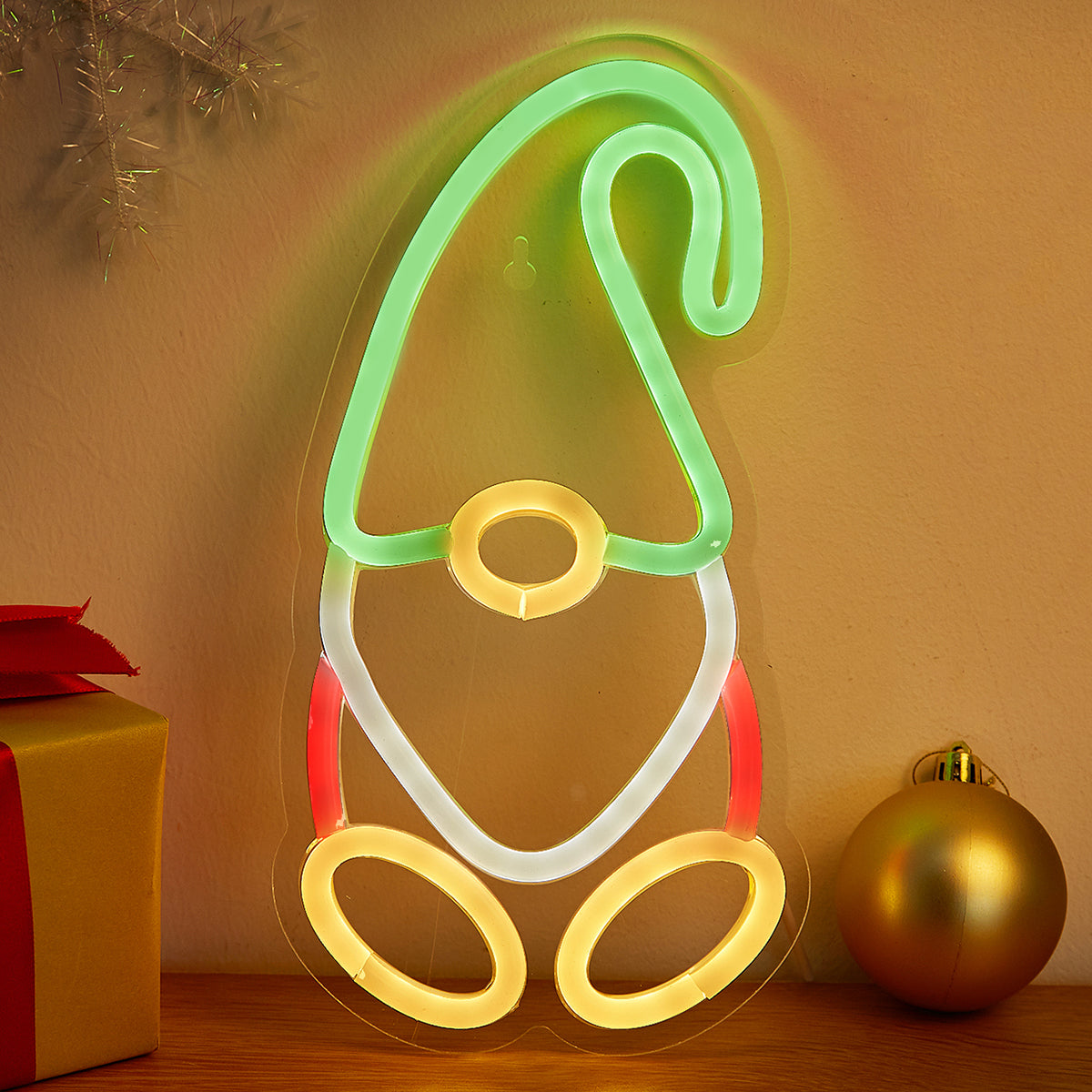 LED Neon Sign Christmas tree Cute Neon Sign, USB Powered Neon Signs Night Light, 3D Wall Art & Game room Bedroom Living Room Christmas Decor lamp for Children Kids Girl (Gingerbread Man) - aida3dworks