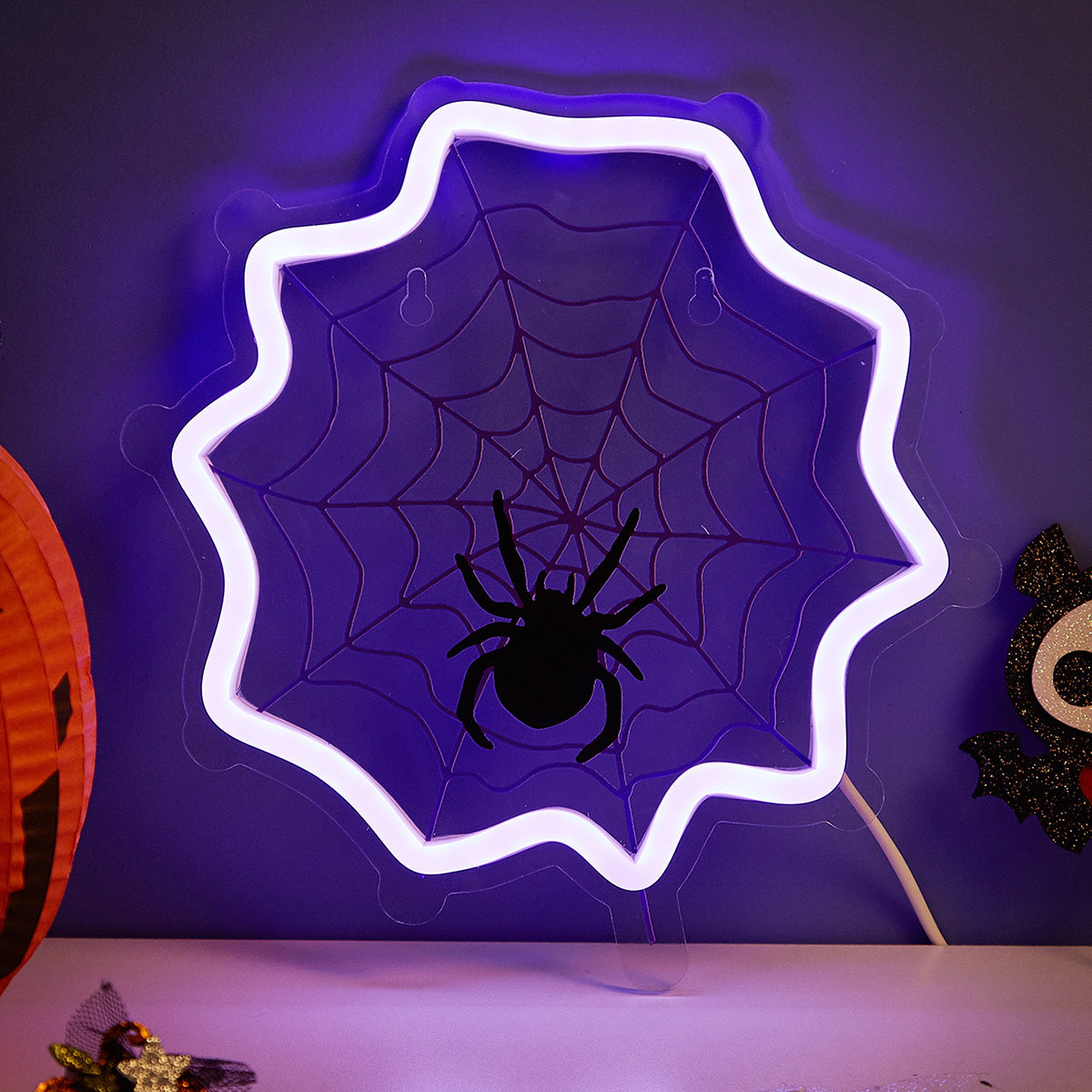 LED Neon Sign for Halloween, USB Powered Neon Light Night Light, 3D Wall Art Decor Neon Lamp Neon Signs for Bedroom Living Room for Children Kids Girl Halloween - aida3dworks