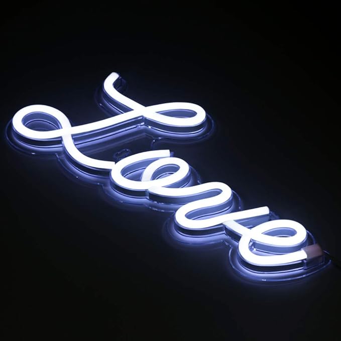 5V White Love LED Neon Sign Christmas Wedding Party Decoration Wall Lamp USB Powered Children Bedroom Night Light (love white) - aida3dworks