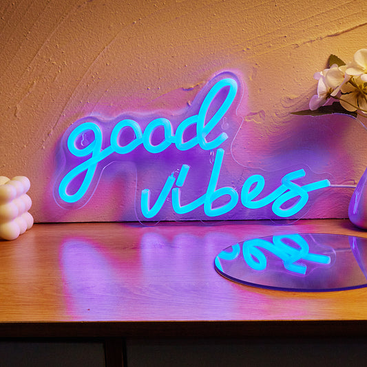 LED Neon Sign, Goodvibes Neon Sign Neon Signs, LED Neon Light For Bedroom USB Powered Game Room Wedding Birthday Party Living Room Wall decor Lamp Custom neon signs - aida3dworks