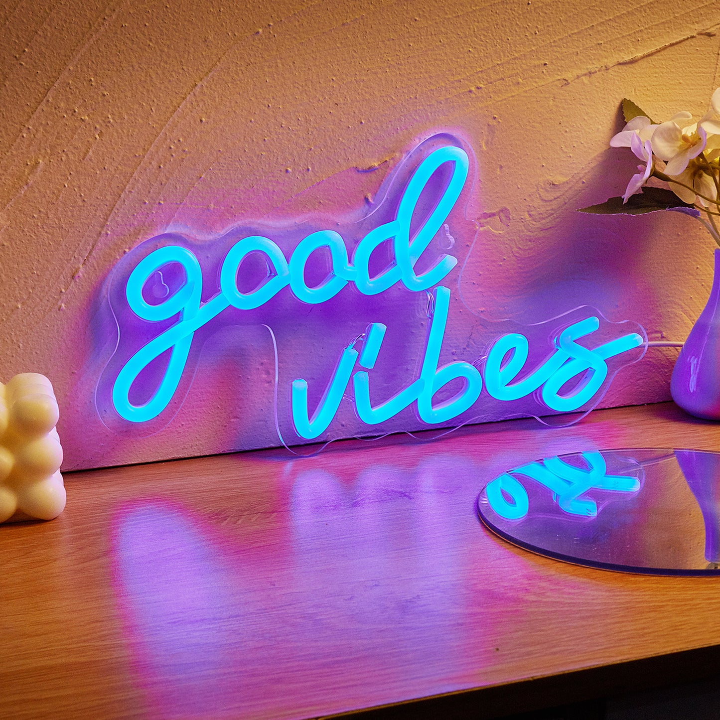 LED Neon Sign, Goodvibes Neon Sign Neon Signs, LED Neon Light For Bedroom USB Powered Game Room Wedding Birthday Party Living Room Wall decor Lamp Custom neon signs - aida3dworks