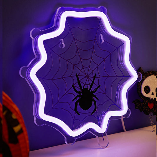 LED Neon Sign for Halloween, USB Powered Neon Light Night Light, 3D Wall Art Decor Neon Lamp Neon Signs for Bedroom Living Room for Children Kids Girl Halloween - aida3dworks