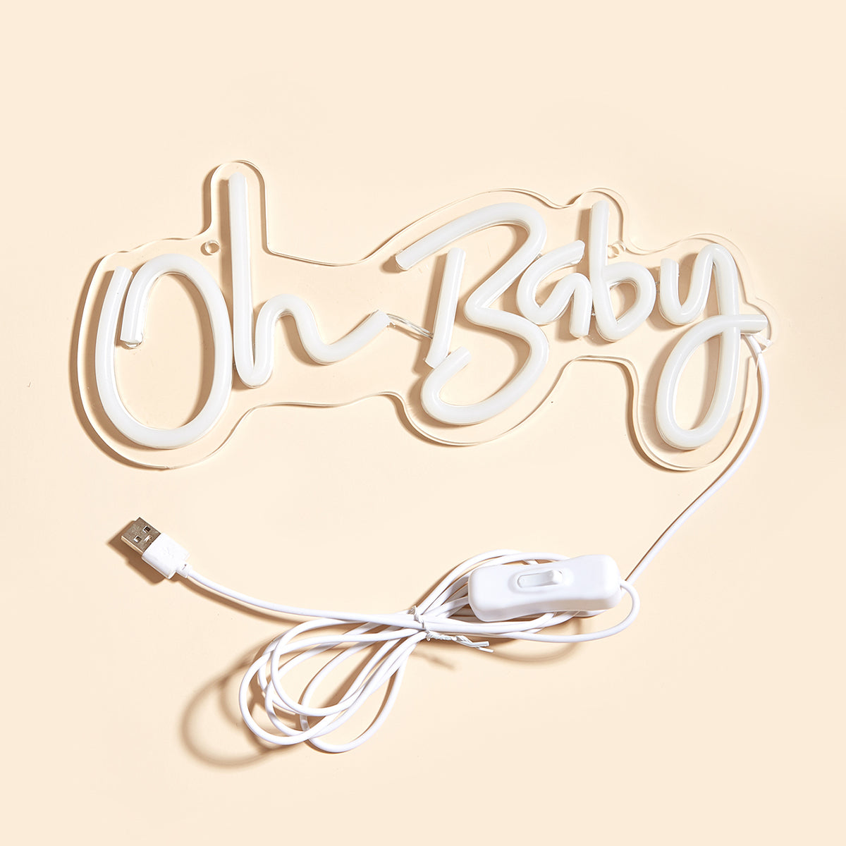 OH BABY LED Neon Sign, Warm White Neon Signs For Wall Decor, Neon Lights Sign Powered By 5V USB,Used For Bedroom, Party, Wedding, Living Room - aida3dworks