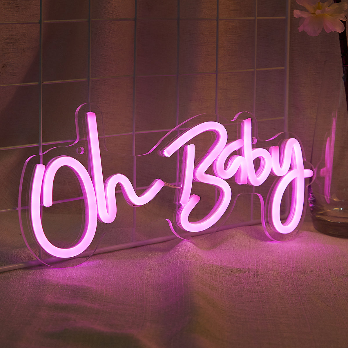 OH BABY LED Neon Sign, Warm White Neon Signs For Wall Decor, Neon Lights Sign Powered By 5V USB,Used For Bedroom, Party, Wedding, Living Room - aida3dworks