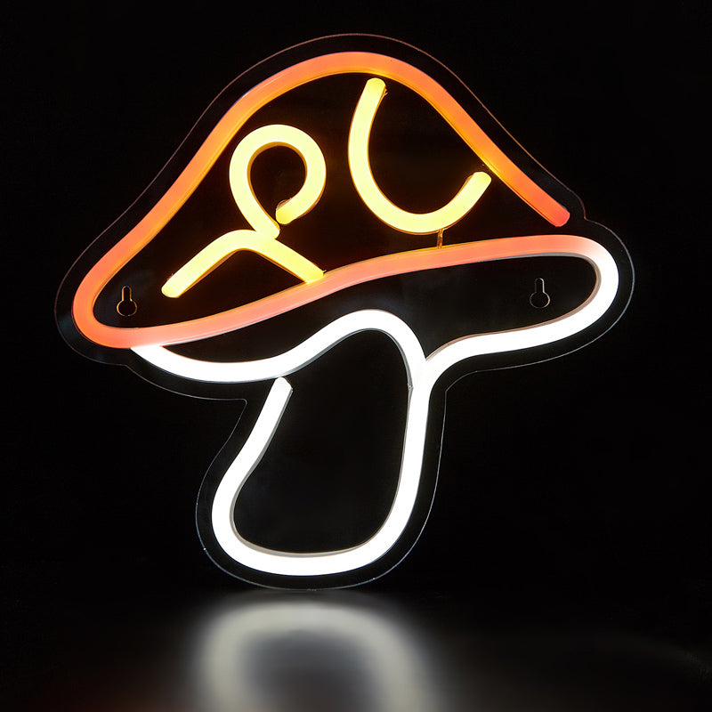 LED Neon Mushroom Cute Neon Sign, USB Powered Neon Signs Night Light, 3D Wall Art & Game room Bedroom Living Room party Decor lamp for Children Kids Girls Boys - aida3dworks