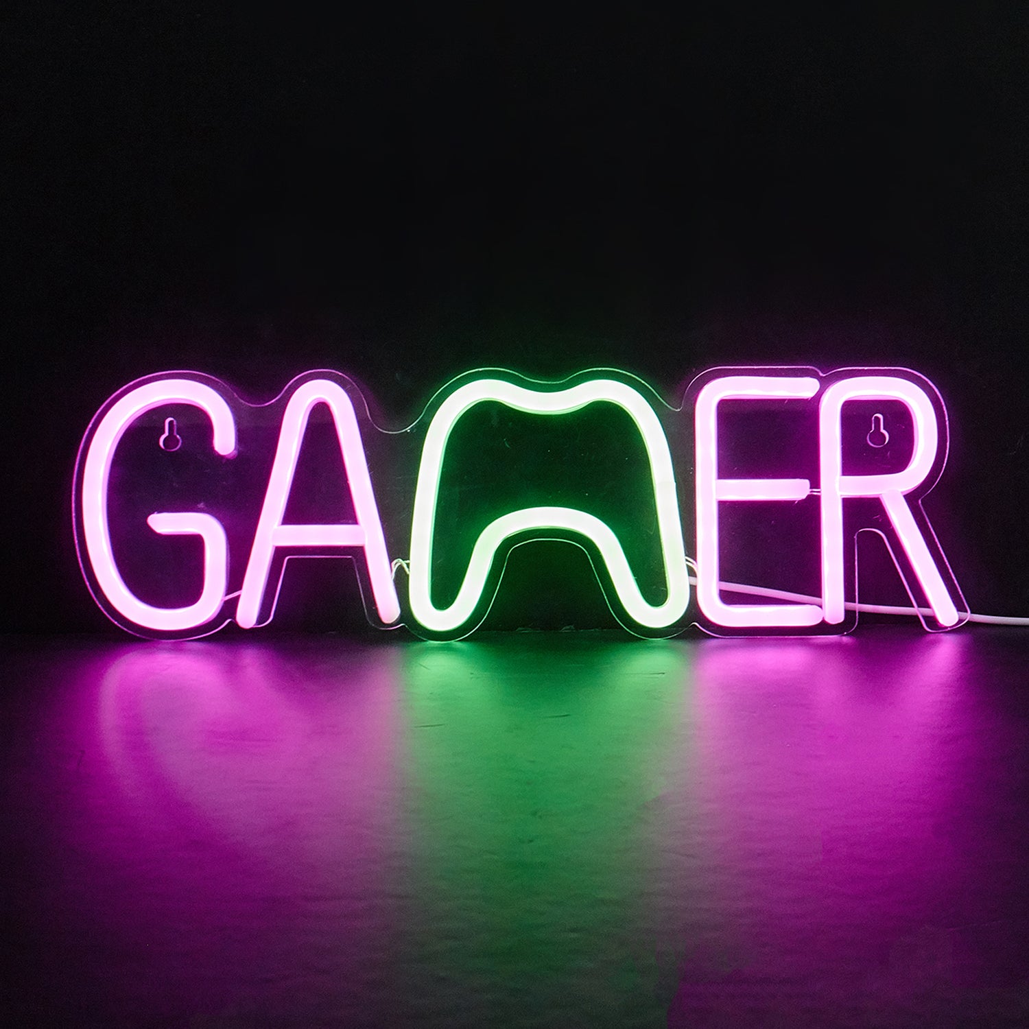 Gamer LED Neon Sign Cute Neon Lights for Room USB Powered Wall Mounted Neon Signs For Bedroom, 3D Wall Art & Game room Living Room Decorative Lighting Gift - aida3dworks