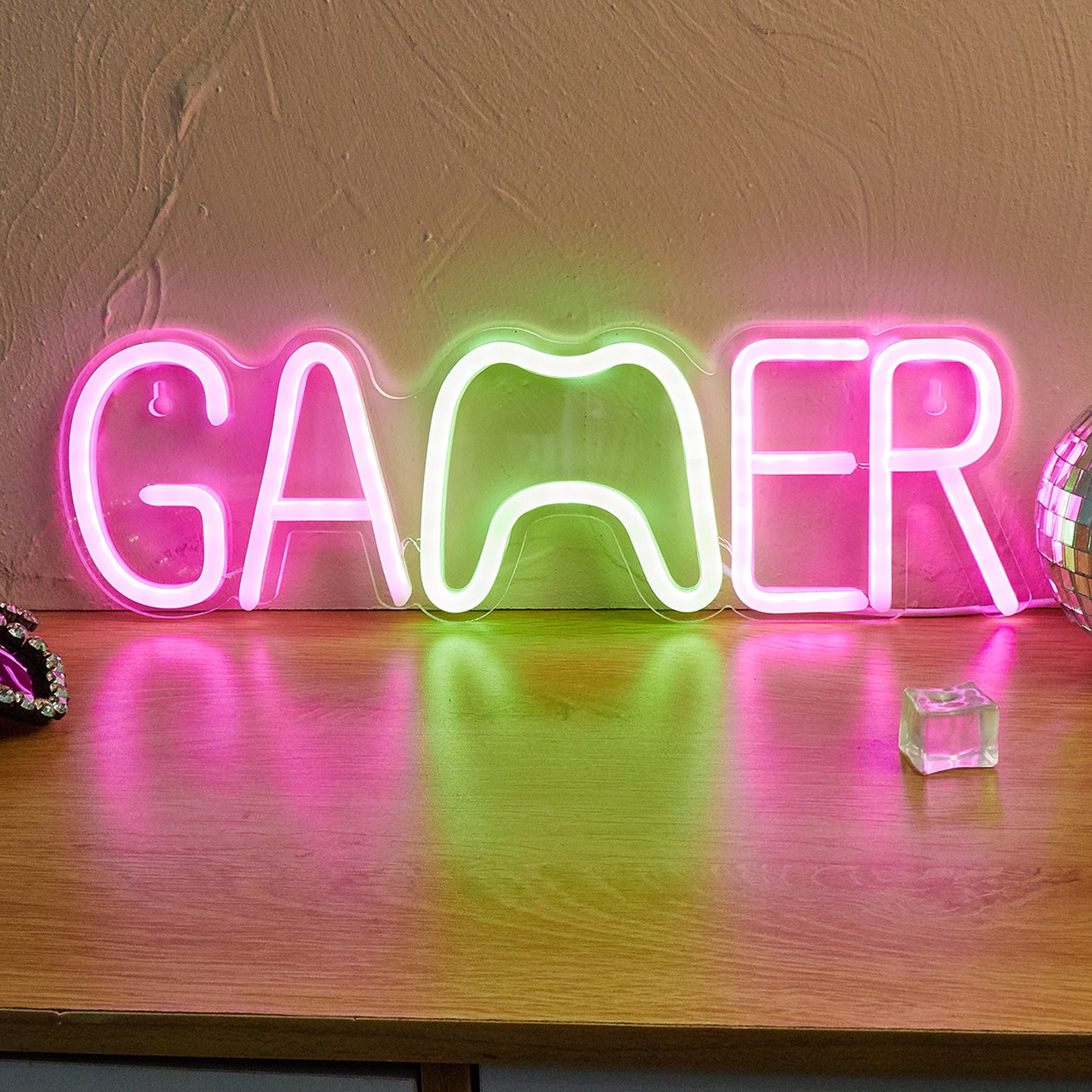 Gamer LED Neon Sign Cute Neon Lights for Room USB Powered Wall Mounted Neon Signs For Bedroom, 3D Wall Art & Game room Living Room Decorative Lighting Gift - aida3dworks