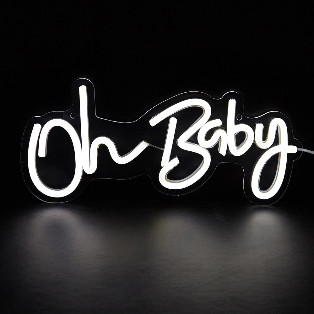 OH BABY LED Neon Sign, Warm White Neon Signs For Wall Decor, Neon Lights Sign Powered By 5V USB,Used For Bedroom, Party, Wedding, Living Room - aida3dworks