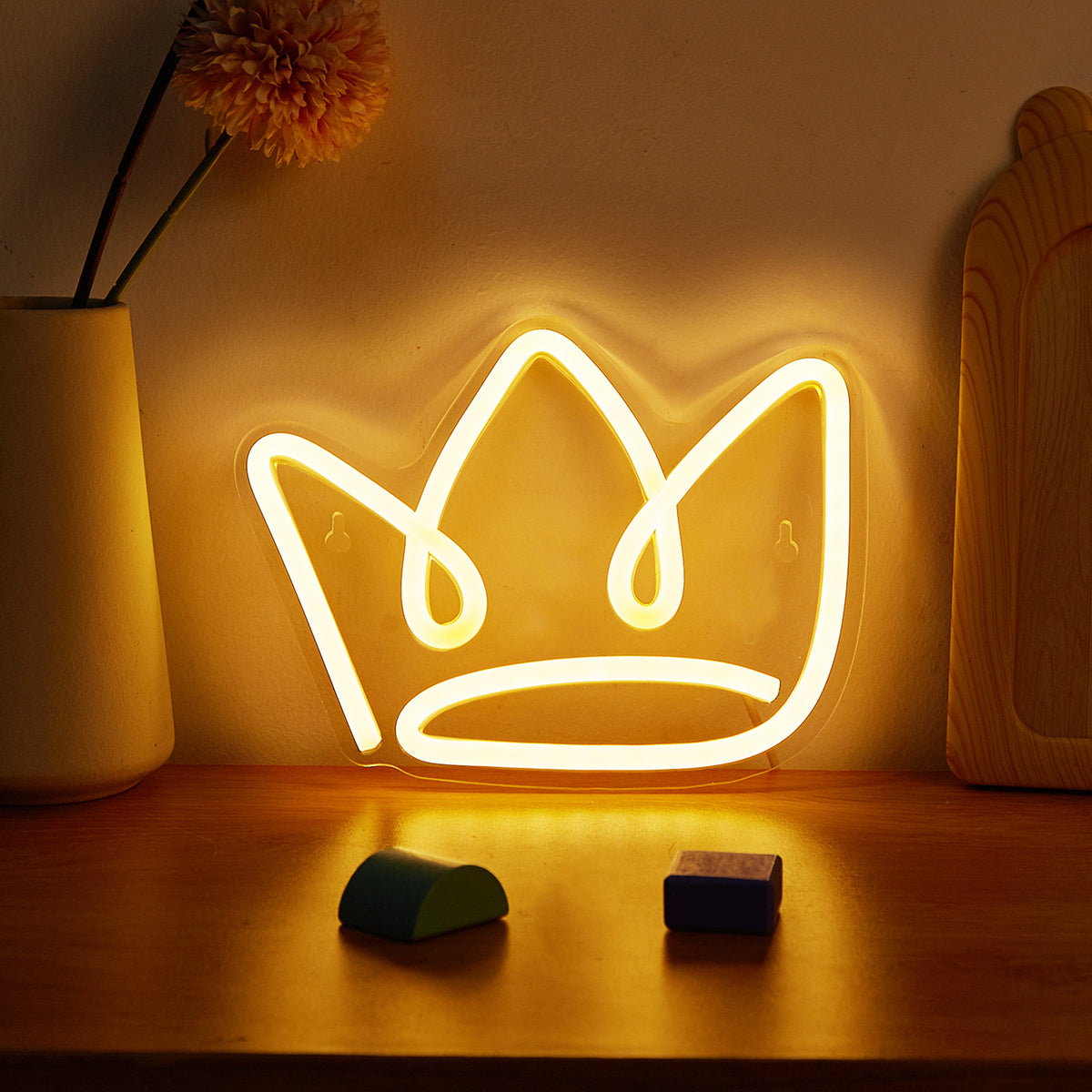 Crown LED Neon Sign Cute Neon Lights, USB Powered Neon Lamp, 3D Wall Art Signs for Bedroom Living Room Decor Night Light Holiday Gift for Children Kids Girls - aida3dworks