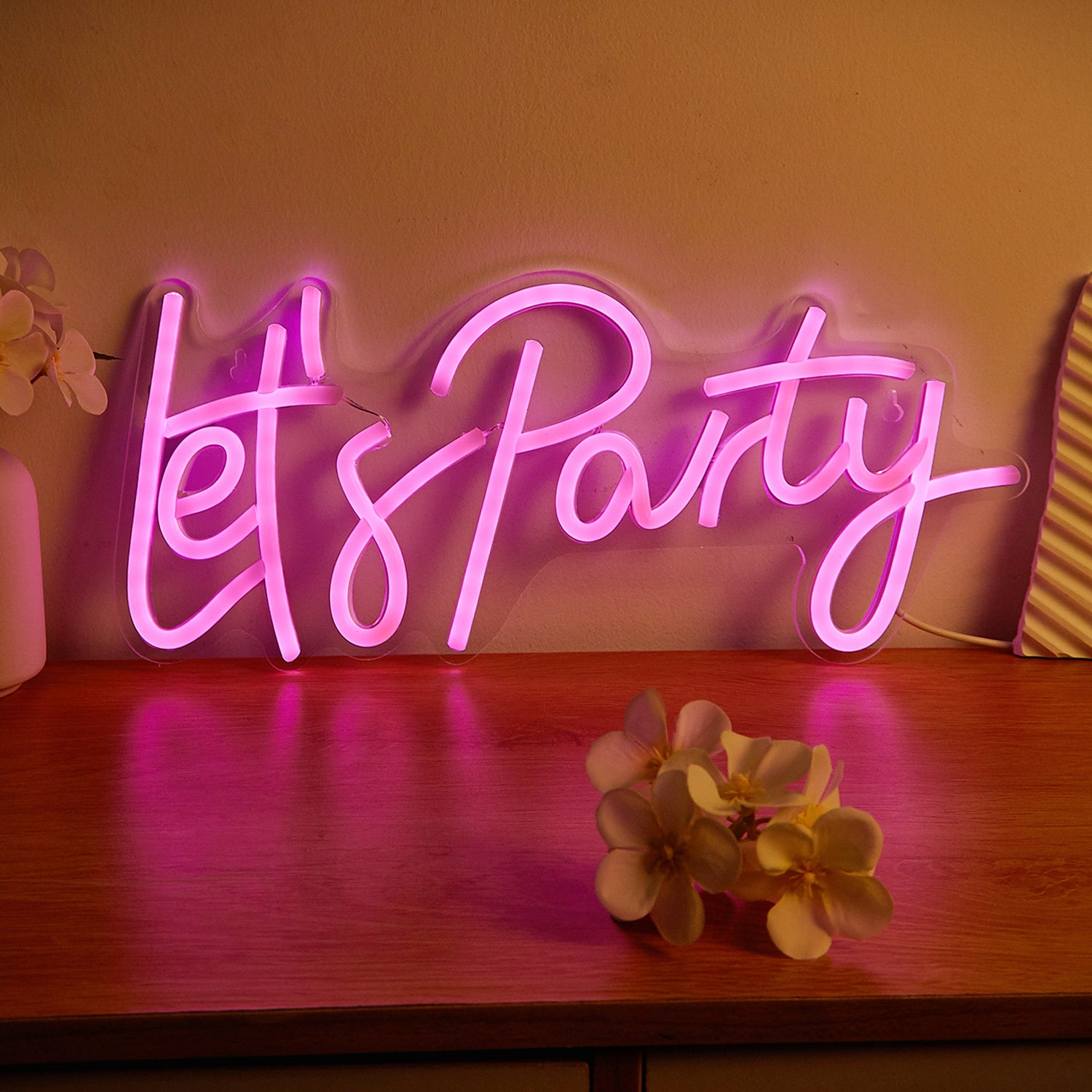 Let the Party Shine! "Let's Party" LED Neon Sign – Create Joyful Moments Every Time - aida3dworks