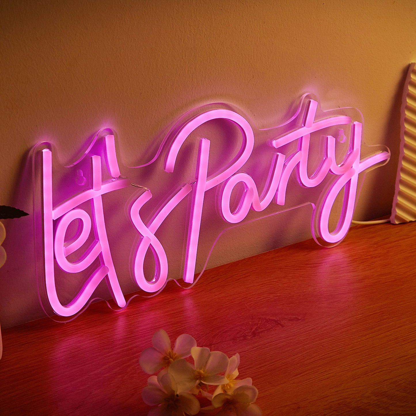 Let the Party Shine! "Let's Party" LED Neon Sign – Create Joyful Moments Every Time - aida3dworks