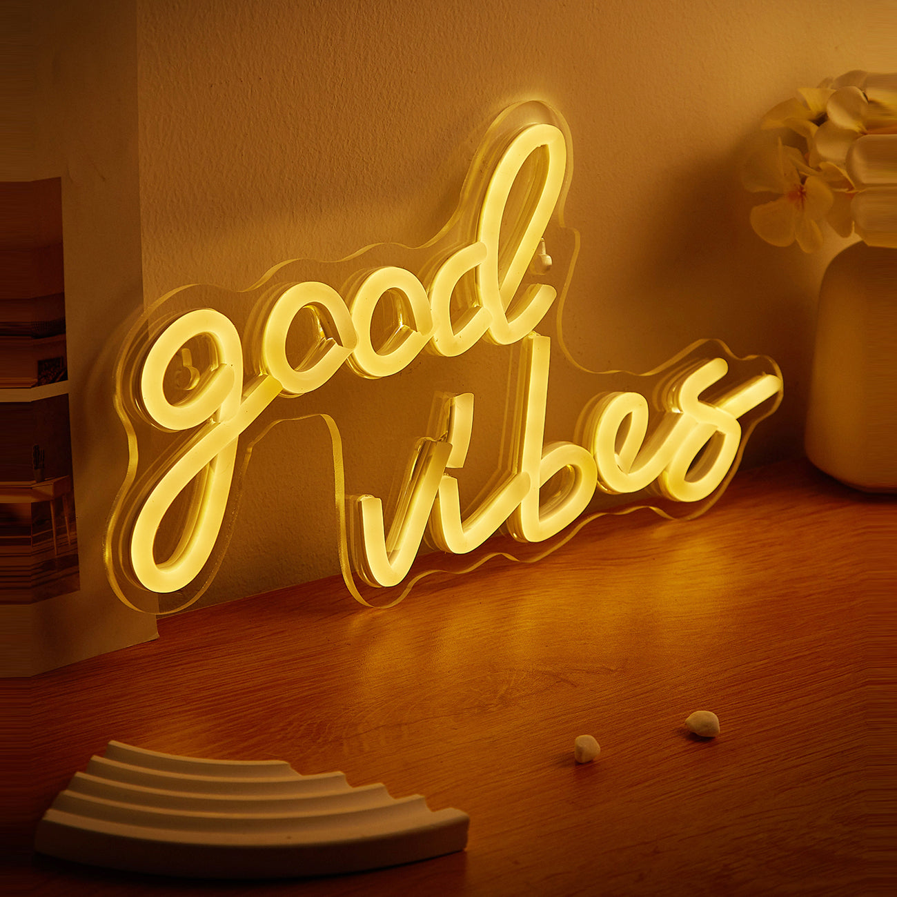 LED Neon Sign, Goodvibes Neon Sign Neon Signs, LED Neon Light For Bedroom USB Powered Game Room Wedding Birthday Party Living Room Wall decor Lamp Custom neon signs - aida3dworks